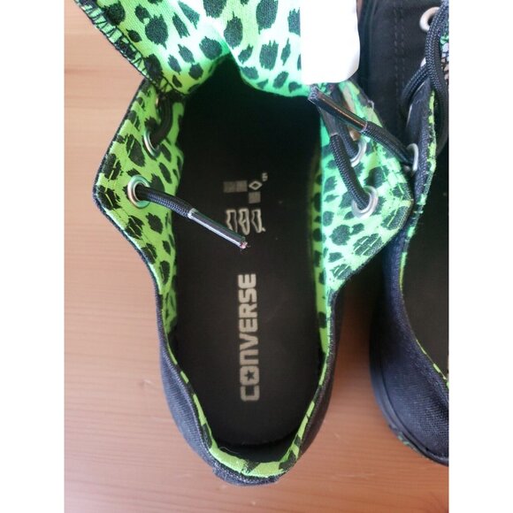 Converse All Star Chuck Taylor Sneakers Womens 9.5 Double Tongue Black Cheetah - Picture 9 of 12
